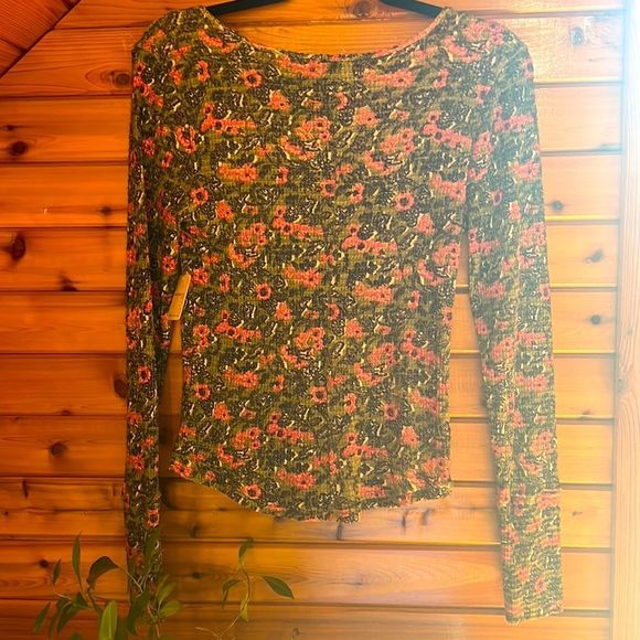 Floral green black and pink Free People thermal - Picture 7 of 7